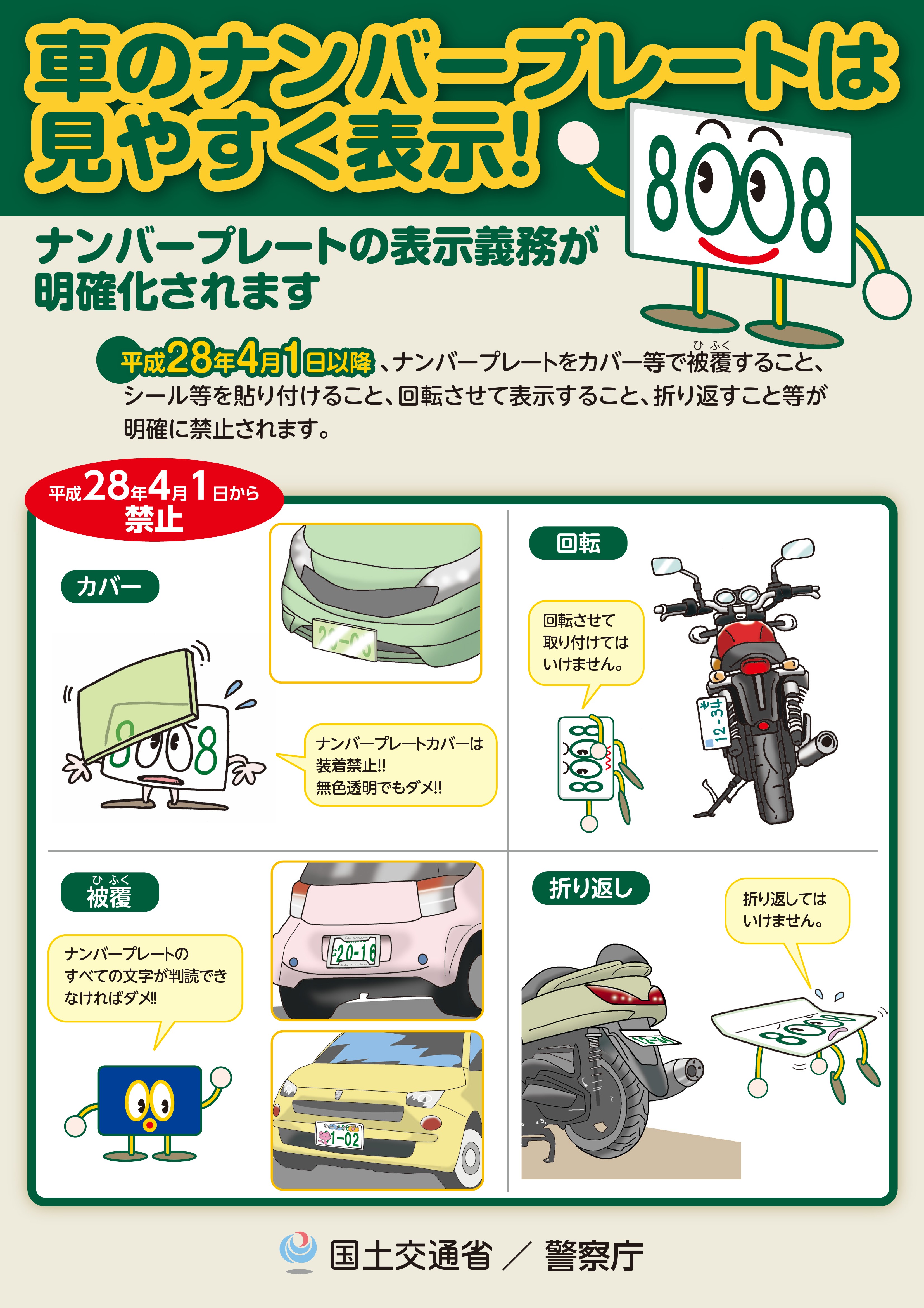 ナンバープレート表示義務明確化 ナンバープレート表示義務明確化